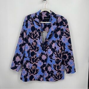 Wildfang Pink and Blue Floral Blazer Statement Jacket size L